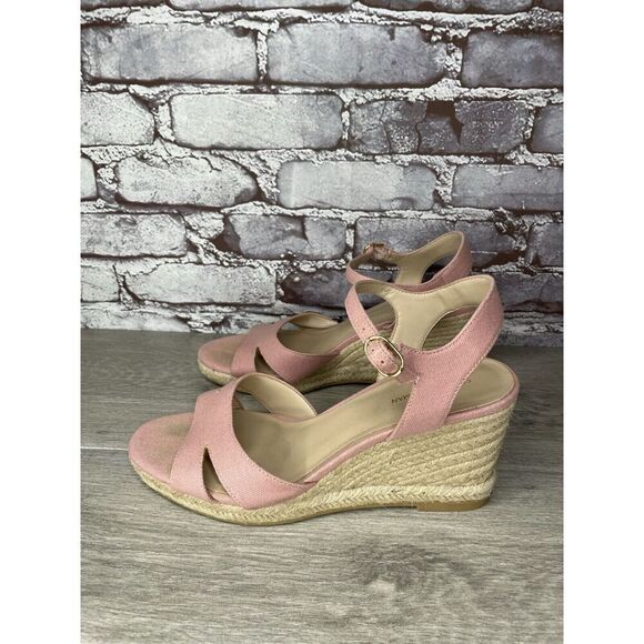 STUART WEITZMAN Mirela II Pink Canvas Espadrille Wedge Sandals Women 9.5B US/40 - Picture 15 of 16